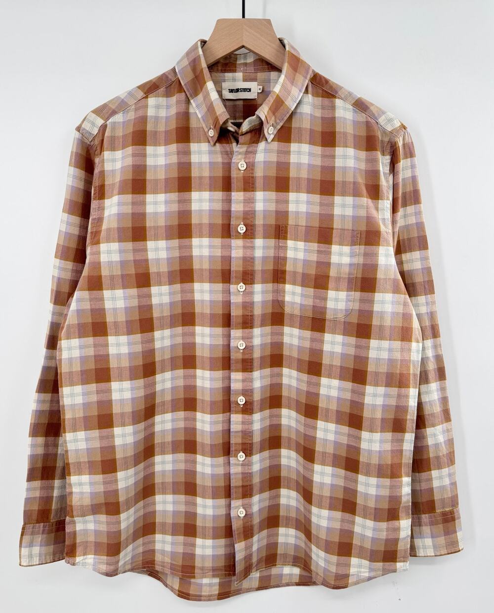 Taylor Stitch The Jack Shirt in Baked Clay Plaid Button Down 42 L